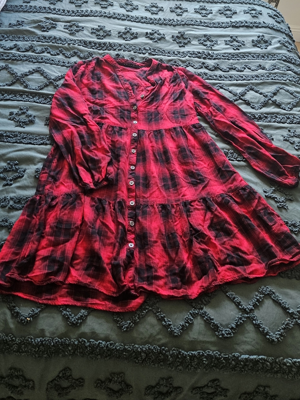 Target Plaid Long Sleeve Babydoll Dress